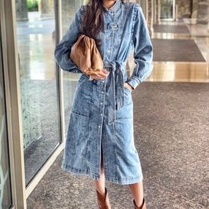 H&M Denim Midi Dress